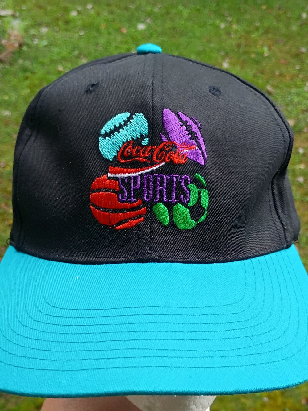 Vintage 1990s Coca-Cola Sports Multicolor Snapback Trucker Hat Embroidered